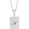 Sterling Silver .02 CTW Natural Diamond Engravable 16-18" Necklace 