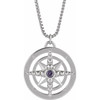 Sterling Silver Natural Iolite Compass Necklace 20 Inch - $228