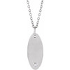Sterling Silver .015 CT Natural Diamond Engravable 16-18" Necklace