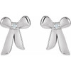 Sterling Silver .03 CTW Natural Diamond Bow Earrings
