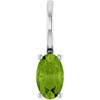 14K White 5x3 mm Natural Peridot Charm/Pendant