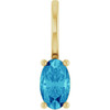 14K Yellow 5x3 mm Natural Blue Zircon Charm/Pendant
