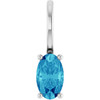 Platinum 5x3 mm Natural Blue Zircon Charm/Pendant