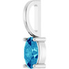 Platinum 5x3 mm Natural Blue Zircon Charm/Pendant