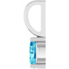 Platinum 5x3 mm Natural Blue Zircon Charm/Pendant