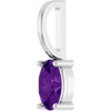 Platinum 5x3 mm Natural Amethyst Charm/Pendant