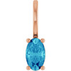14K Rose 5x3 mm Natural Blue Zircon Charm/Pendant