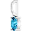 Sterling Silver 5x3 mm Natural Aquamarine Charm/Pendant