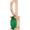 14K Rose 5x3 mm Lab-Grown Emerald Charm/Pendant
