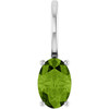 14K White 6x4 mm Natural Peridot Charm/Pendant