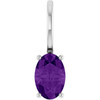 14 Karat White Gold 6x4 mm Natural Amethyst Charm/Pendant