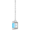 Sterling Silver Natural Swiss Blue Topaz 18" Necklace