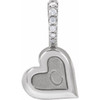 Sterling Silver .03 Natural Diamond Engravable Heart Pendant
