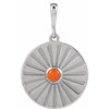 Sterling Silver Natural Pink Coral Starburst Pendant