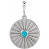 Sterling Silver Natural Turquoise Starburst Pendant