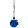 Platinum Lab-Grown Blue Sapphire Charm/Pendant