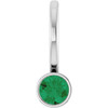 Sterling Silver Natural Emerald Charm/Pendant