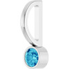 Platinum Natural Blue Zircon Charm/Pendant