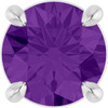 14 Karat White Gold 5.5 mm Natural Amethyst Pendant
