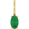 14K Yellow 5x3 mm Lab-Grown Emerald Charm/Pendant
