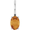 14 Karat White Gold 6x4 mm Natural Citrine Charm/Pendant
