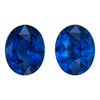 Royal Blue Color 6.12 Carat Blue Sapphire Pair of Gems, Oval Shape,  9.4 x 7.4 mm