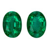 Pair of 1.56 Carat TW Rich Green Emerald Gemstones, Ovals, 7 x 5.1 mm