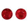1.13 Carats Pair of Vivid Red Rubies, Round Shape Matched Pair, 4.7  mm