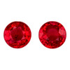 0.84 Carat Pair of Stunning Vivid Ruby Gemstones, Round Cut, 4.4 mm