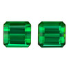 4.26 Carats Pair of Green Tourmaline Gems, Octagon Cut, 7.2 x 6.9 mm
