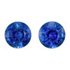 0.68 Carat Matching Blue Sapphires, Fine Gems, Round 4. mm Size