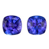 1.81 Carat Matching Blue Purple Tanzanites in Cushion 6.1 mm Size