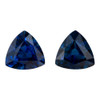 1.13 Carat Matching Blue Sapphires, Fine Gems, Trillion 5 x 5 mm Size
