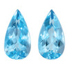 Matching 1.8 Carat Vivid Blue Aquamarine Loose Gems, Pear Shape 9.6 x 5.1 mm Size