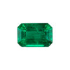 0.62 Carat Vivid Green Emerald Loose Gemstone, Octagon Shape, 6 x 4.1 mm Size