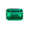 0.85 Carat Vivid Green Emerald Loose Gemstone, Octagon Shape, 7.1 x 4.9 mm Size