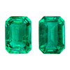 1.26 Carat Vivid Green Emerald Matched Pair of Gems, Octagon Shape, 6 x 4.1 mm Size