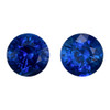 0.87 Carat Matching Vivid Rich Blue Sapphire Loose Gems, Rounds, 4.4mm
