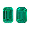 1.24 Carat Vivid Green Emerald Loose Gems Matched, Octagon Shape, 6 x 4 mm Size