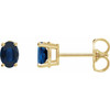 14K Yellow Lab-Grown Blue Sapphire Earrings