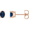 14K Rose Lab-Grown Blue Sapphire Earrings