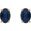 14 Karat Rose Gold Lab Grown Blue Sapphire Earrings |$690