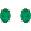 14K Yellow Lab-Grown Emerald Earrings
