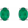14 Karat White Gold Lab Grown Emerald Earrings |$1000