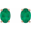 14 Karat Rose Gold Lab Grown Emerald Earrings |$1009