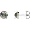 Sterling Silver Natural Moss Agate Earrings |$236