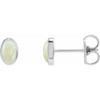 14 Karat White Gold Lab Grown White Gold Opal Earrings |$350