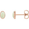 14K Rose Lab-Grown White Opal Earrings