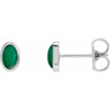 14K White Lab-Grown Emerald Earrings