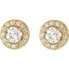14K Yellow 1/2 CTW Lab-Grown Diamond Halo-Style Earrings